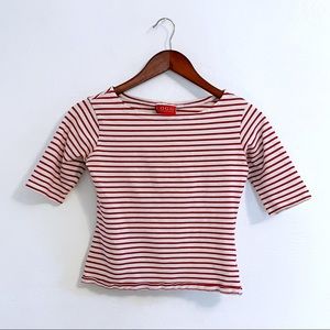 L.O.G.G. French Style Quarter-Sleeve Top